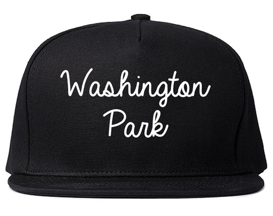 Washington Park Illinois IL Script Mens Snapback Hat Black
