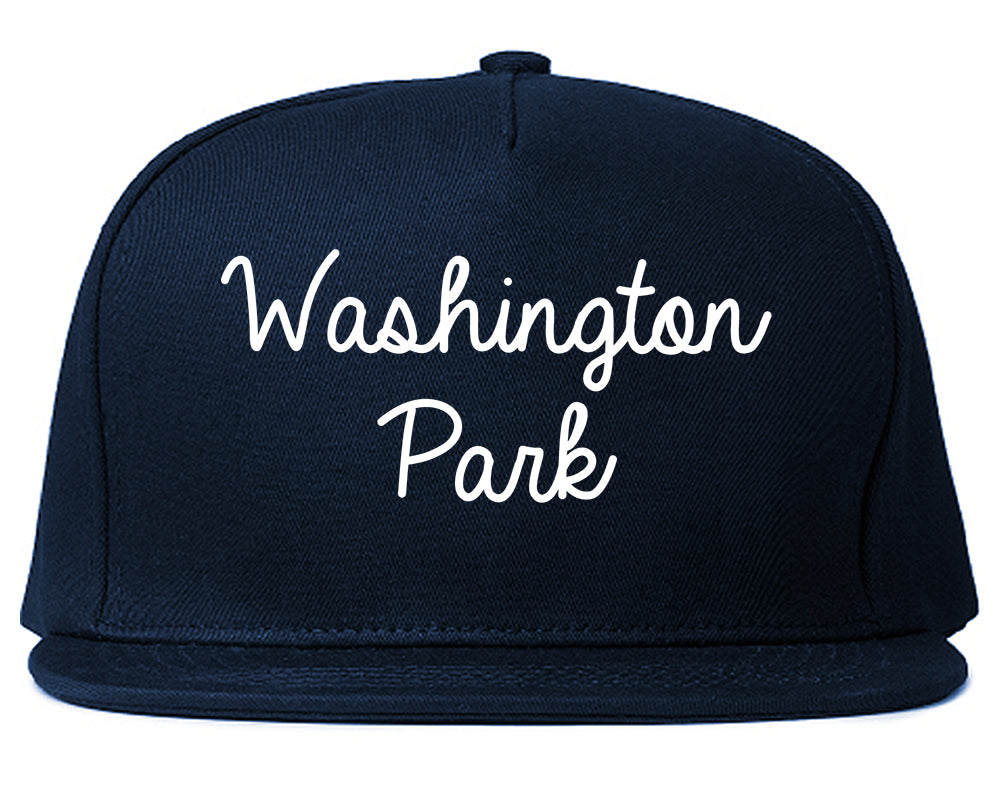 Washington Park Illinois IL Script Mens Snapback Hat Navy Blue