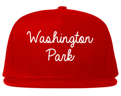 Washington Park Illinois IL Script Mens Snapback Hat Red