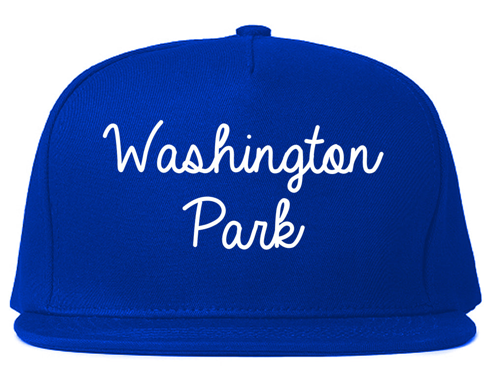 Washington Park Illinois IL Script Mens Snapback Hat Royal Blue
