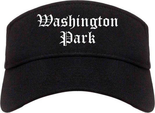 Washington Park Illinois IL Old English Mens Visor Cap Hat Black