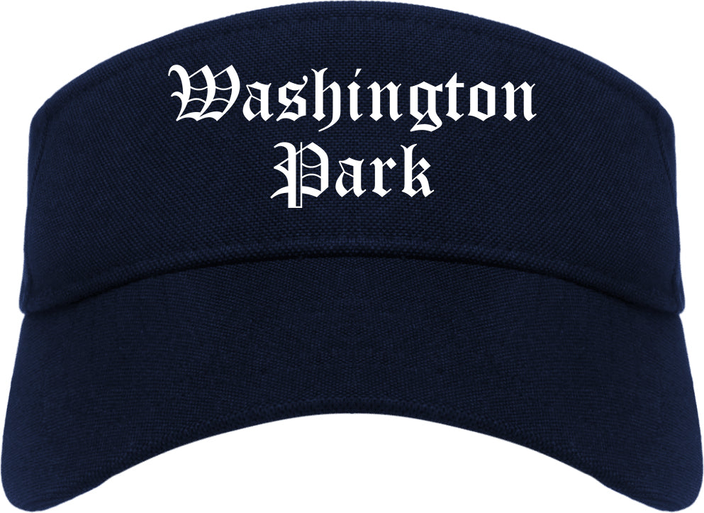 Washington Park Illinois IL Old English Mens Visor Cap Hat Navy Blue