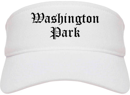 Washington Park Illinois IL Old English Mens Visor Cap Hat White