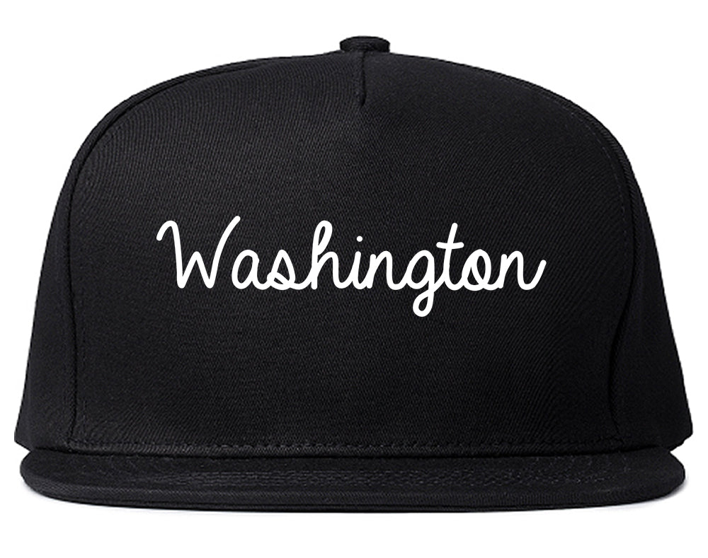 Washington Pennsylvania PA Script Mens Snapback Hat Black