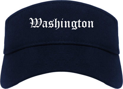 Washington Pennsylvania PA Old English Mens Visor Cap Hat Navy Blue