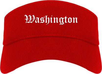 Washington Pennsylvania PA Old English Mens Visor Cap Hat Red