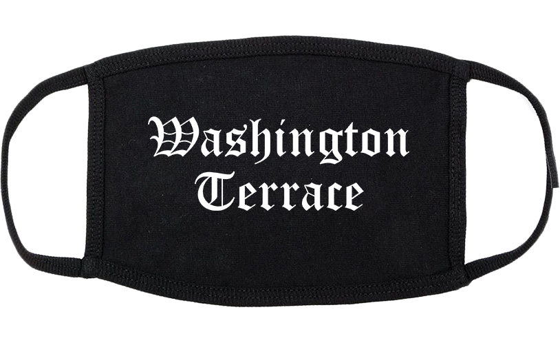Washington Terrace Utah UT Old English Cotton Face Mask Black
