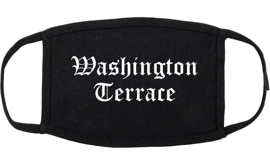 Washington Terrace Utah UT Old English Cotton Face Mask Black