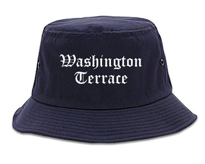 Washington Terrace Utah UT Old English Mens Bucket Hat Navy Blue