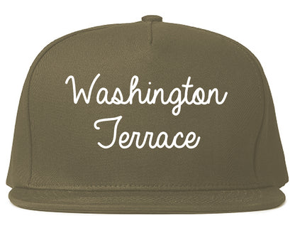 Washington Terrace Utah UT Script Mens Snapback Hat Grey