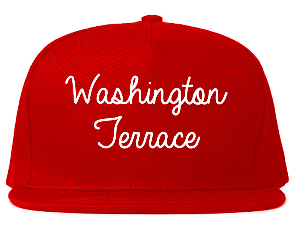 Washington Terrace Utah UT Script Mens Snapback Hat Red