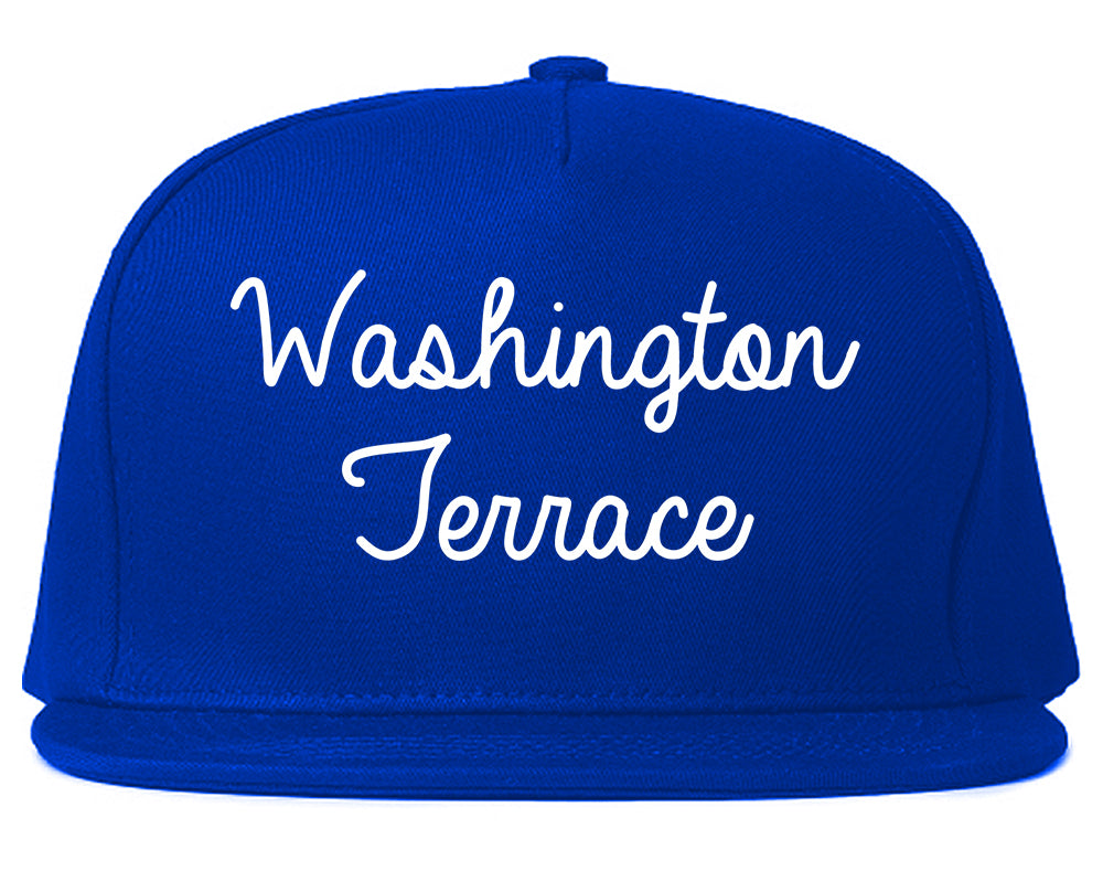 Washington Terrace Utah UT Script Mens Snapback Hat Royal Blue