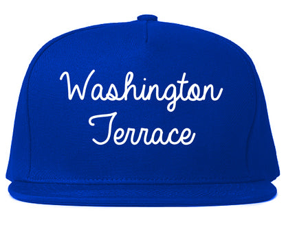 Washington Terrace Utah UT Script Mens Snapback Hat Royal Blue