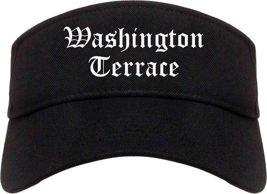 Washington Terrace Utah UT Old English Mens Visor Cap Hat Black