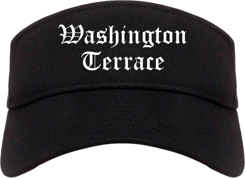 Washington Terrace Utah UT Old English Mens Visor Cap Hat Black