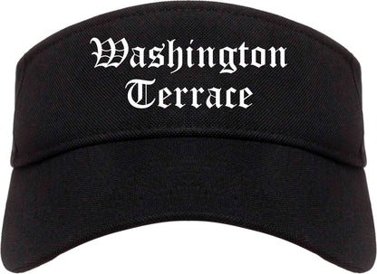 Washington Terrace Utah UT Old English Mens Visor Cap Hat Black