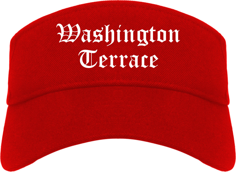 Washington Terrace Utah UT Old English Mens Visor Cap Hat Red