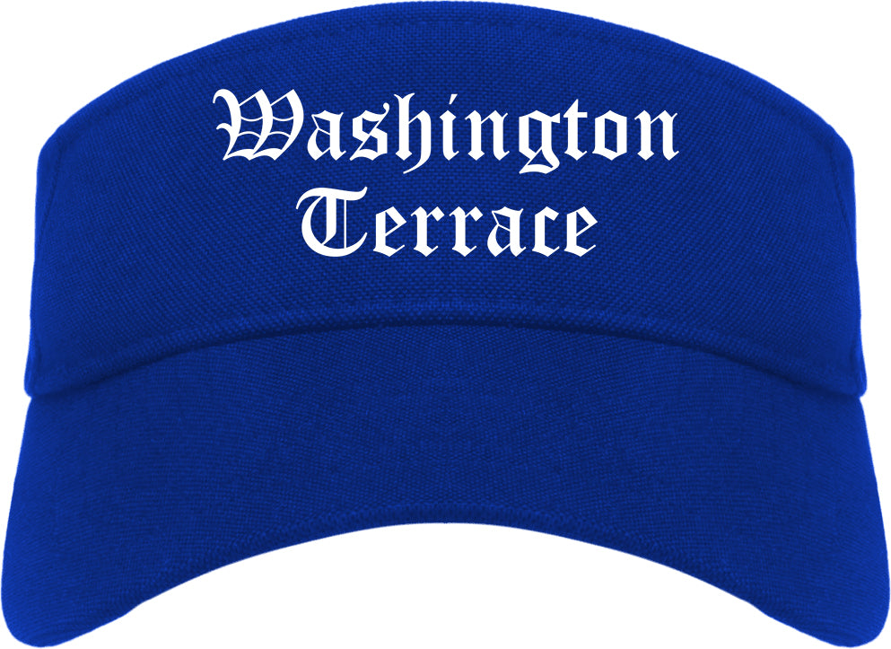 Washington Terrace Utah UT Old English Mens Visor Cap Hat Royal Blue