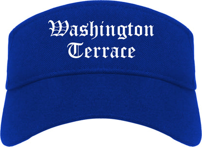 Washington Terrace Utah UT Old English Mens Visor Cap Hat Royal Blue