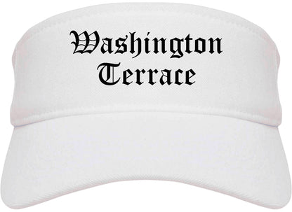 Washington Terrace Utah UT Old English Mens Visor Cap Hat White