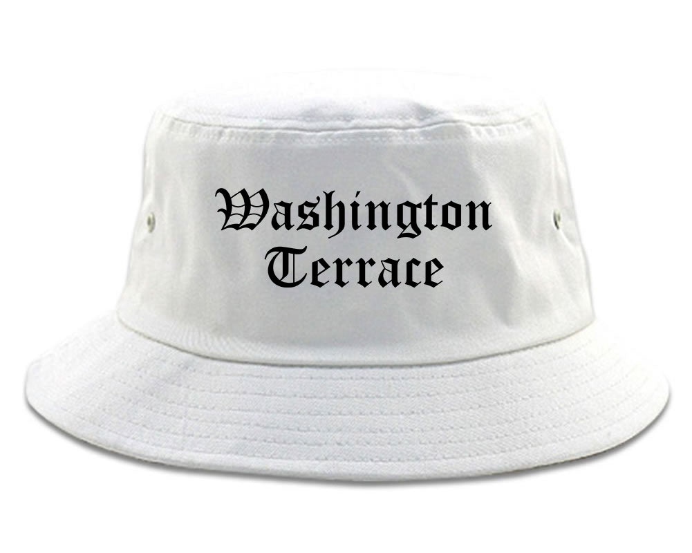 Washington Terrace Utah UT Old English Mens Bucket Hat White