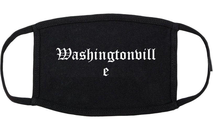 Washingtonville New York NY Old English Cotton Face Mask Black