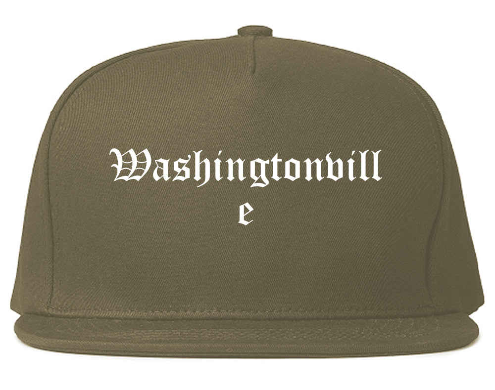 Washingtonville New York NY Old English Mens Snapback Hat Grey