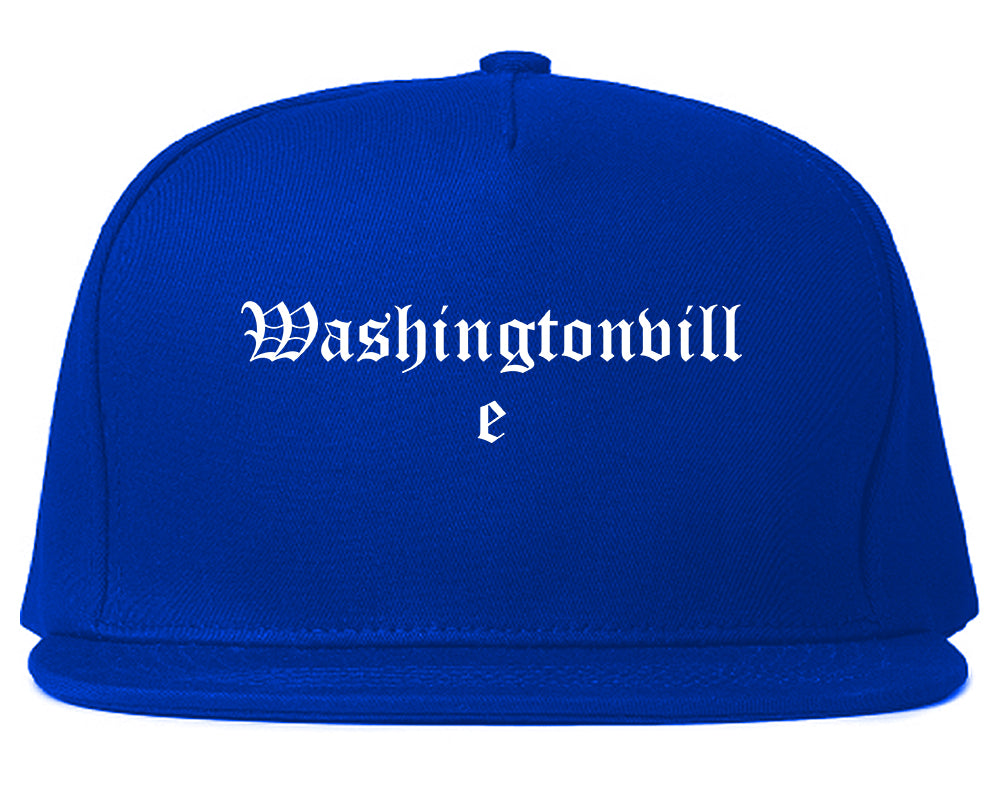 Washingtonville New York NY Old English Mens Snapback Hat Royal Blue