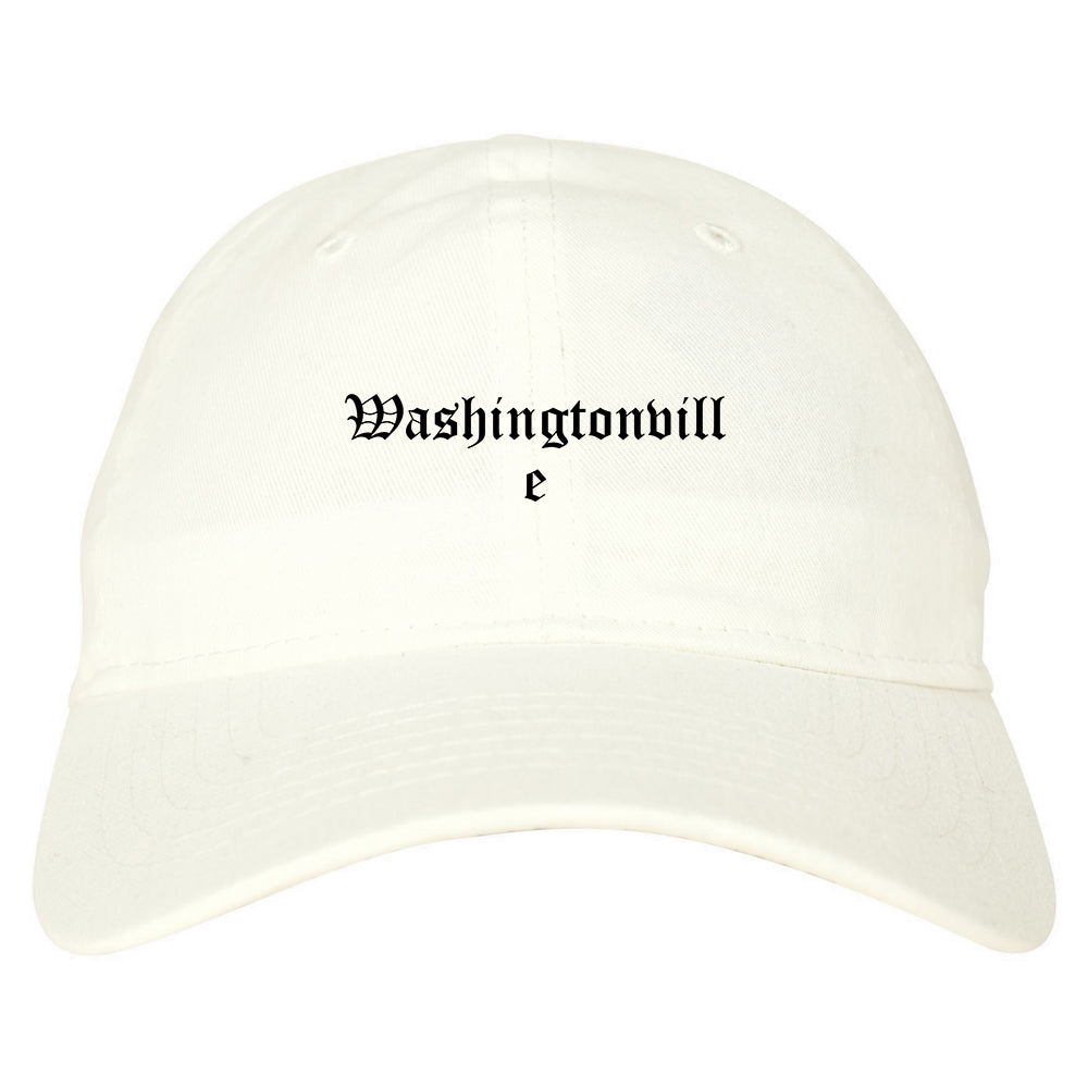 Washingtonville New York NY Old English Mens Dad Hat Baseball Cap White