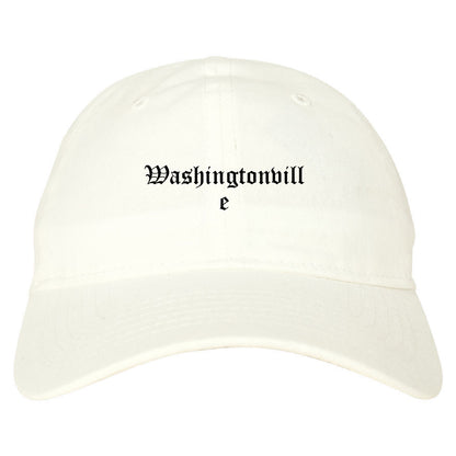 Washingtonville New York NY Old English Mens Dad Hat Baseball Cap White