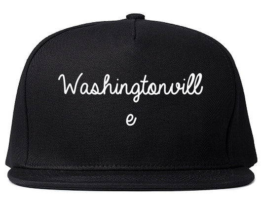 Washingtonville New York NY Script Mens Snapback Hat Black