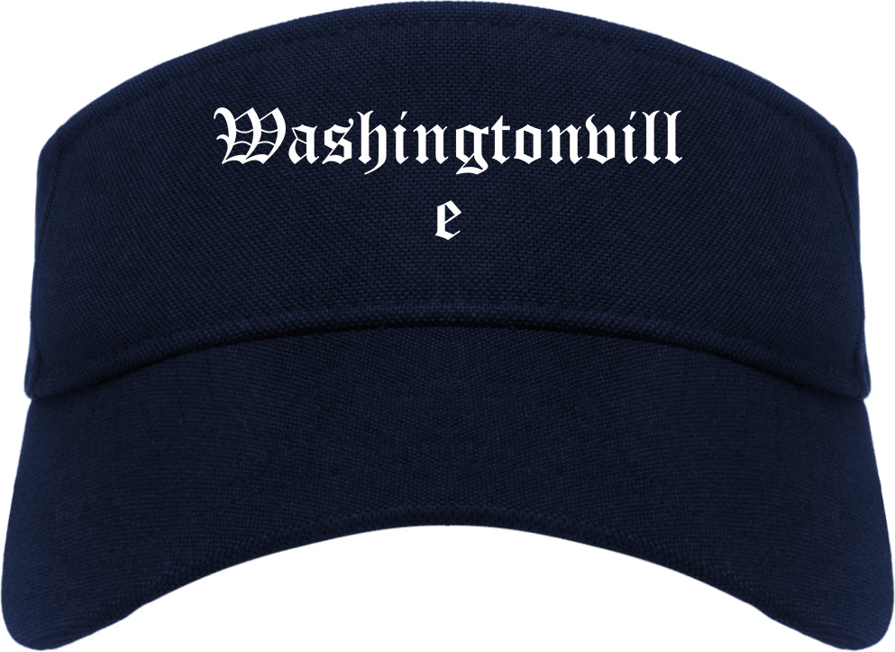 Washingtonville New York NY Old English Mens Visor Cap Hat Navy Blue