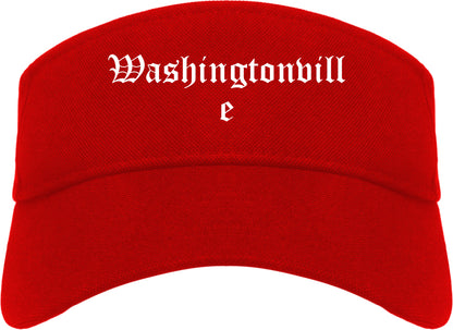 Washingtonville New York NY Old English Mens Visor Cap Hat Red
