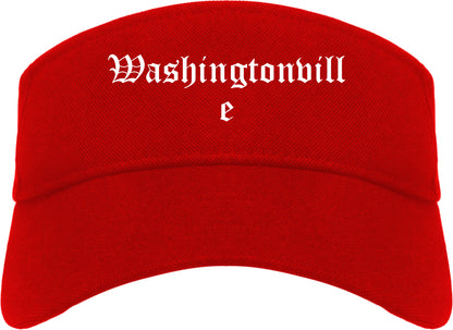 Washingtonville New York NY Old English Mens Visor Cap Hat Red