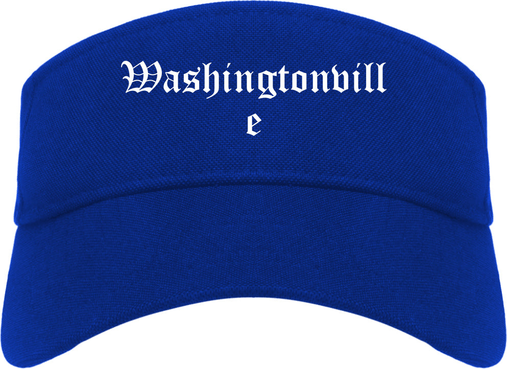 Washingtonville New York NY Old English Mens Visor Cap Hat Royal Blue
