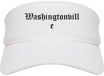 Washingtonville New York NY Old English Mens Visor Cap Hat White