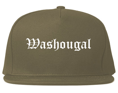 Washougal Washington WA Old English Mens Snapback Hat Grey