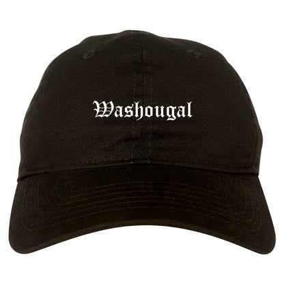 Washougal Washington WA Old English Mens Dad Hat Baseball Cap Black