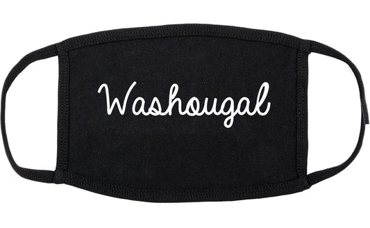 Washougal Washington WA Script Cotton Face Mask Black