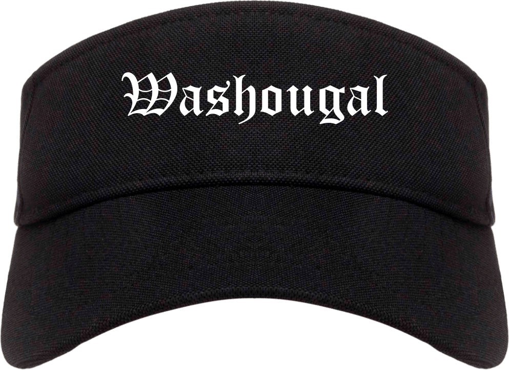 Washougal Washington WA Old English Mens Visor Cap Hat Black