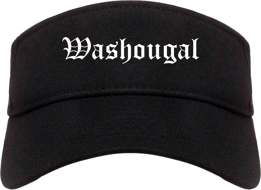 Washougal Washington WA Old English Mens Visor Cap Hat Black