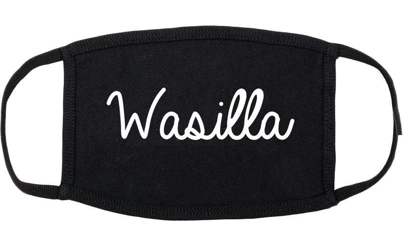 Wasilla Alaska AK Script Cotton Face Mask Black