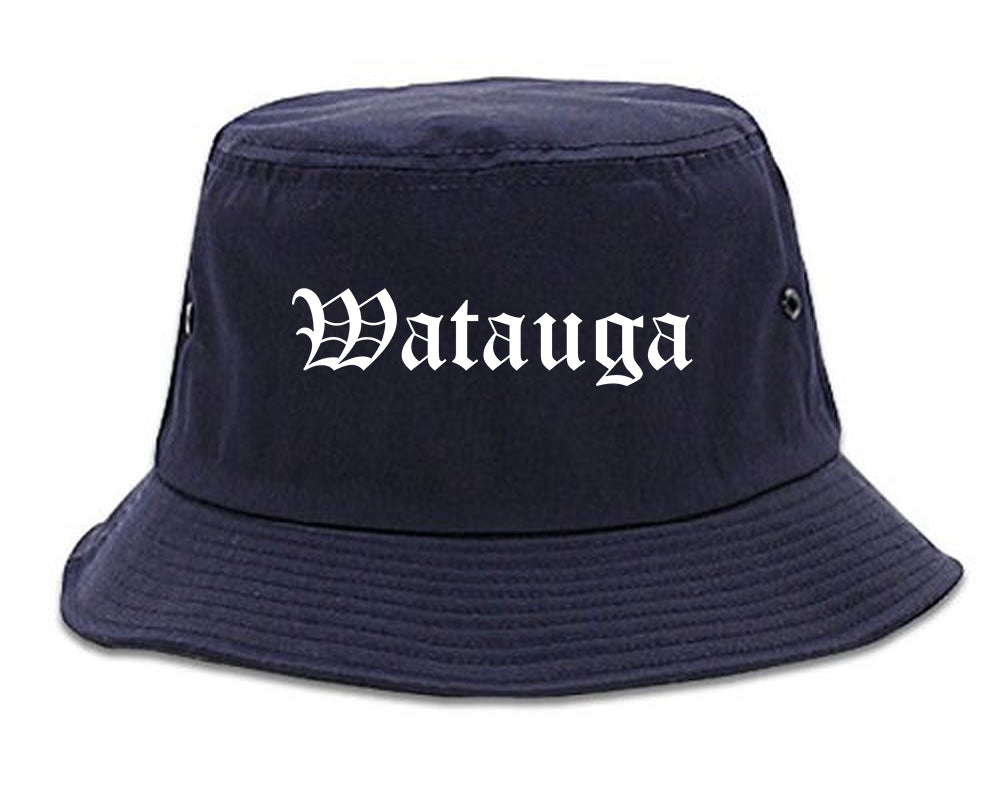 Watauga Texas TX Old English Mens Bucket Hat Navy Blue