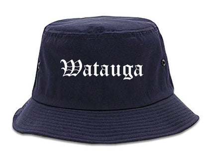 Watauga Texas TX Old English Mens Bucket Hat Navy Blue