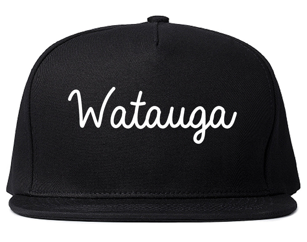 Watauga Texas TX Script Mens Snapback Hat Black