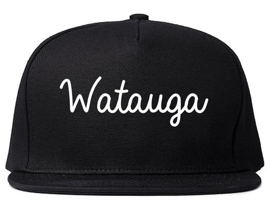 Watauga Texas TX Script Mens Snapback Hat Black