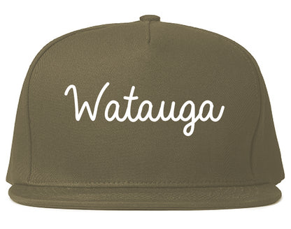 Watauga Texas TX Script Mens Snapback Hat Grey