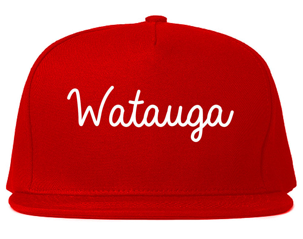Watauga Texas TX Script Mens Snapback Hat Red