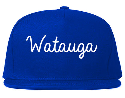 Watauga Texas TX Script Mens Snapback Hat Royal Blue
