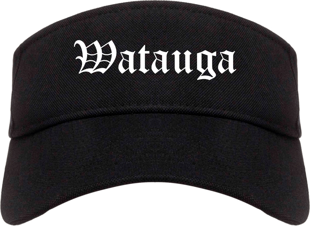 Watauga Texas TX Old English Mens Visor Cap Hat Black